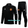 Dječji - Manchester United Champions League Komplet Sweatshirts Četvrt-Zip 22/23 Crno bijela