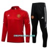 Dječji - Manchester United Champions League Komplet Sweatshirts Četvrt-Zip 22/23 Crveno bijela