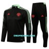 Dječji - Manchester United Komplet Sweatshirts Četvrt-Zip 22/23 Crna