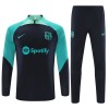 Dječji - Barcelona Kit Sweatshirt za Trening Četvrt-Zip 23/24 Crna