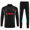 Dječji - Manchester United Kit Sweatshirt za Trening Četvrt-Zip 23/24 Crna