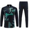 Dječji - Barcelona Kit Sweatshirt za Trening Četvrt-Zip 23/24 Crna