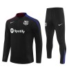 Dječji - Barcelona Sweatshirt za Trening Četvrt-Zip 24/25 Crna