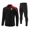 Dječji - Portugal Sweatshirt za Trening Četvrt-Zip 24/25 Crna